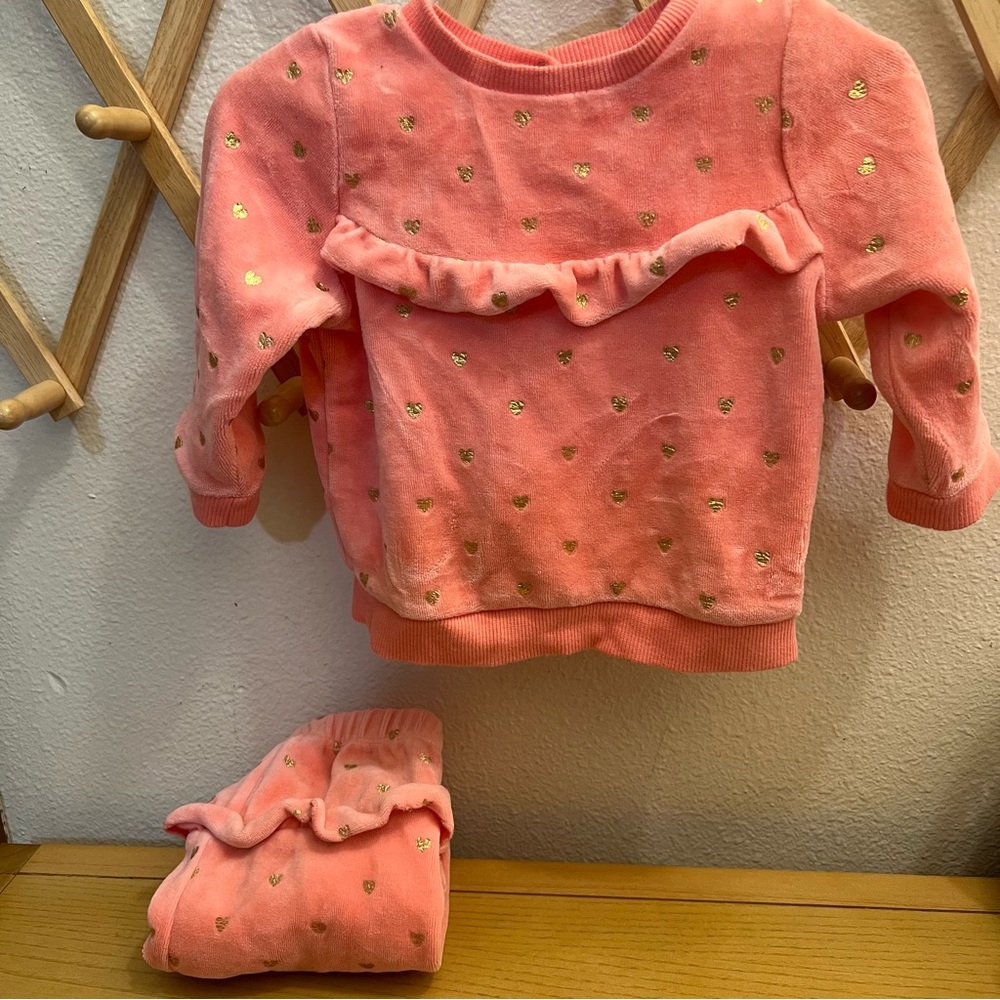 Little Me | Velour 2 piece baby set